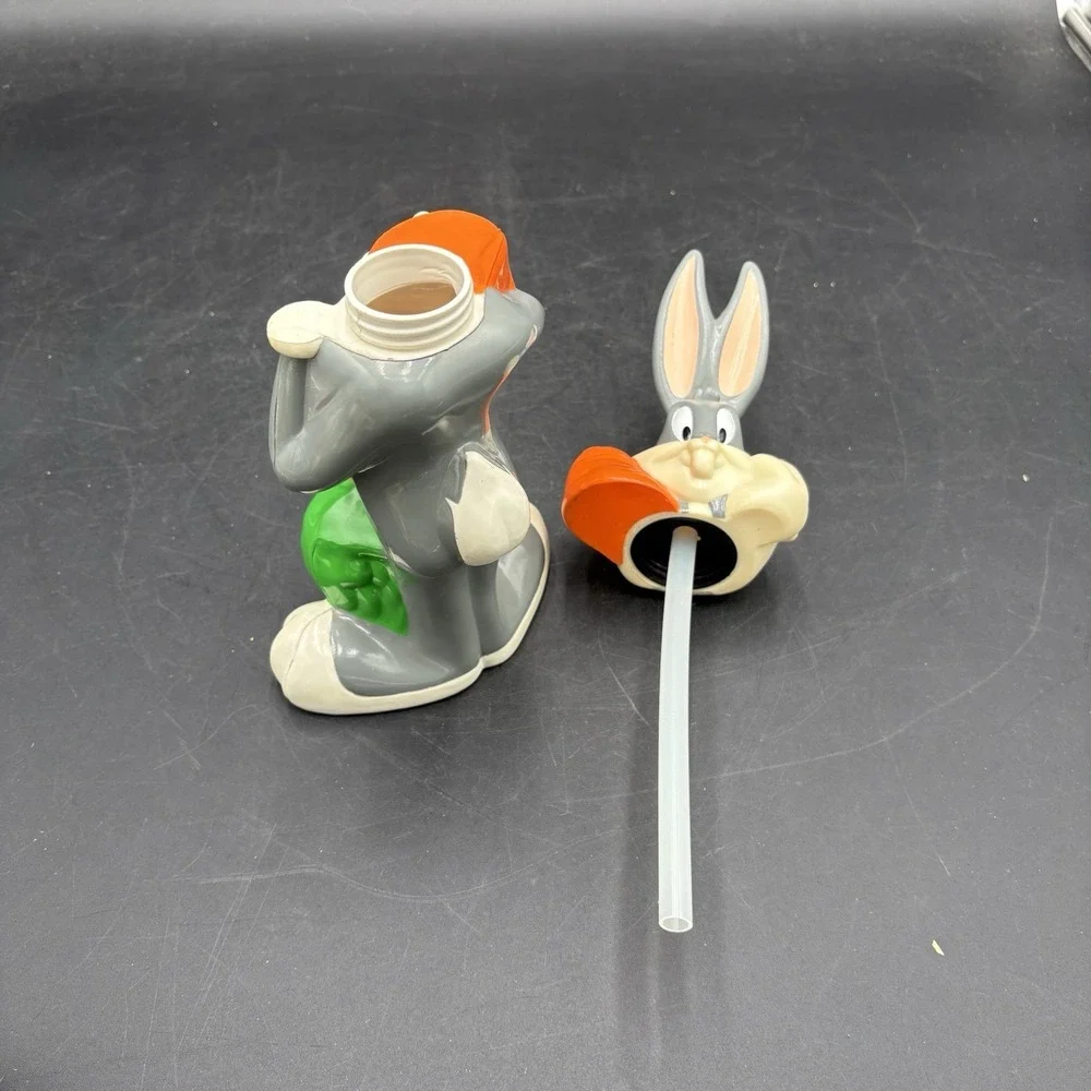 Vtg 95 Looney Tunes Lunch Bag Bugs Bunny Taz Daffy Duck Tweety Bird Straw Cups